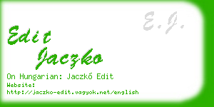 edit jaczko business card